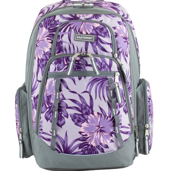 Eastsport Handbags - Eastsport Diamond Expandable Recycled Backpack, Hibiscus Edge For Ladies